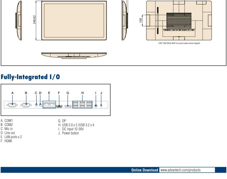 研华UTC-124I3 23.8" Ubiquitous Touch Computer with 11th Gen Intel® Core™ i7-1185G7E / i5-1145G7E / i3-1115G4E Processor