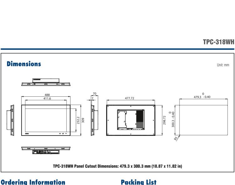 研华TPC-318WH Computer with 8th Gen. Intel® Core™ i5 Processor, built-in 8G DDR4 RAM and UL Class 1 Division 2