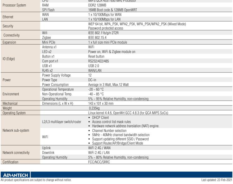 研华WISE-3270 研华EPD电子纸专用工业网关，以太网、 WIFI（AP）、4G/LTE，专为智能城市、工业4.2应用而设计。