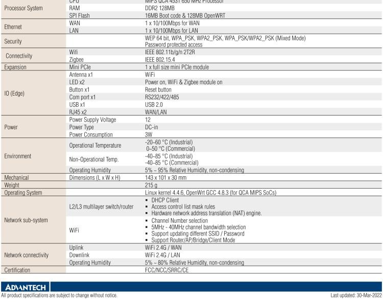 研华WISE-3240 研华EPD电子纸专用工业网关，以太网、 WIFI（AP）、Zigbee，专为智能城市、工业4.1应用而设计。