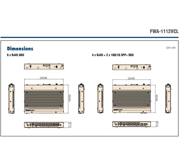 研华FWA-1112VCL Fanless Network Appliance for SD-WAN& uCPE Edge Deployment with Coming 5G & Wi-Fi 6 Support