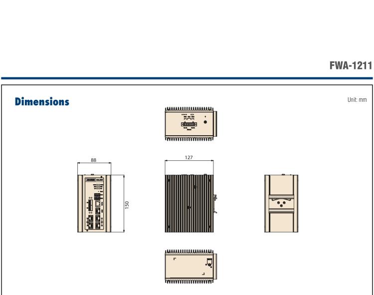 研华FWA-1211 Industrial Grade Cyber Security Appliance based on Intel® Atom™ x5-E3940/ x5-E3930 Processor