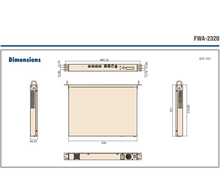 研华FWA-2320 基于Intel® Atom™ C2000系统芯片 1U机架式网络应用平台