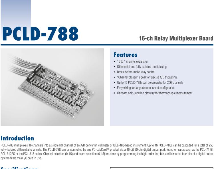 研华PCLD-788 继电器扫描仪/多路选通板（CE）