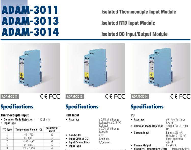 研华ADAM-3011 隔离热电偶输入模块