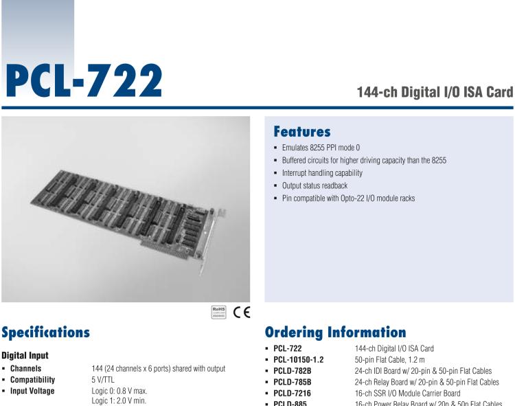 研华PCL-722 144通道数字输入/输出ISA卡