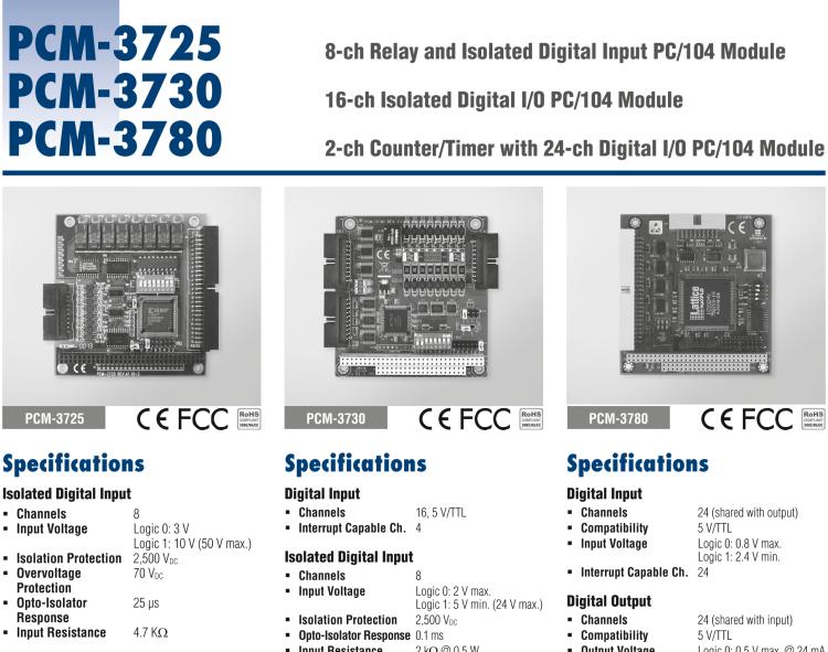 研华PCM-3730 16通道隔离数字输入/输出电脑/104模块