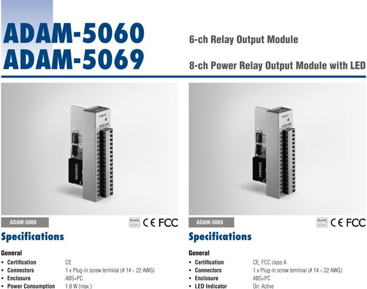 研华ADAM-5060 6路继电器输出模块