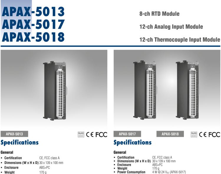 研华APAX-5018 12通道热电偶输入模块