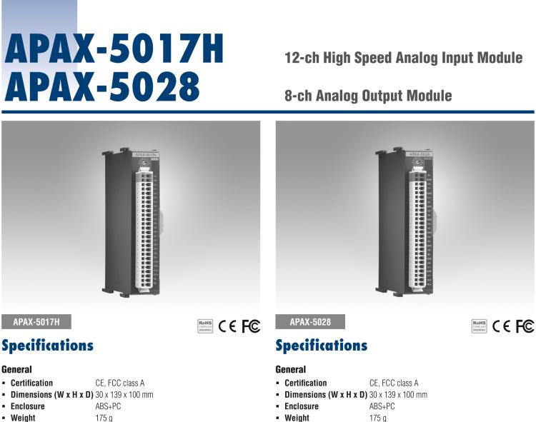 研华APAX-5017H 12通道高速模拟量输入模块