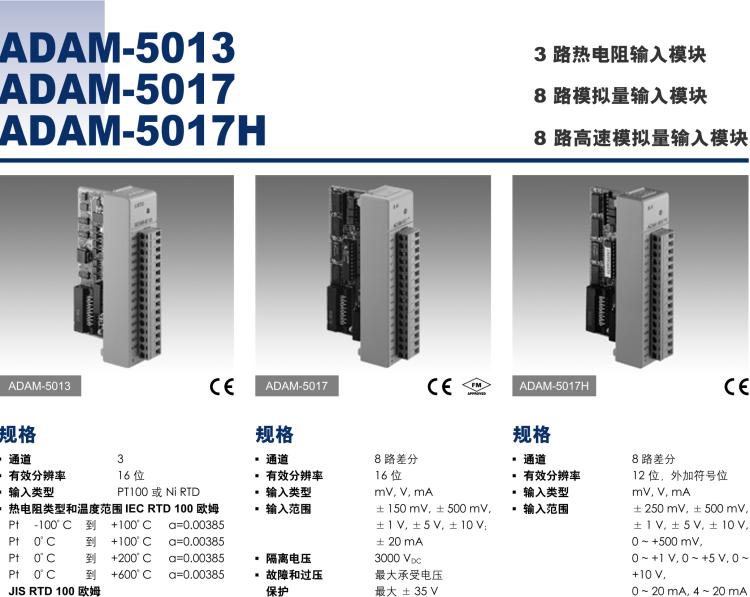 研华ADAM-5017H 8路高速模拟量输入模块