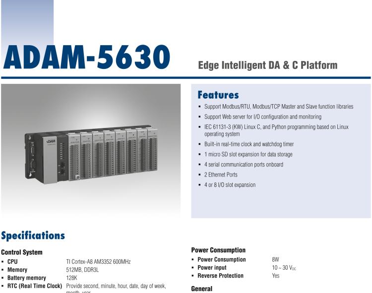 研华ADAM-5630 边缘智能数据采集控制器