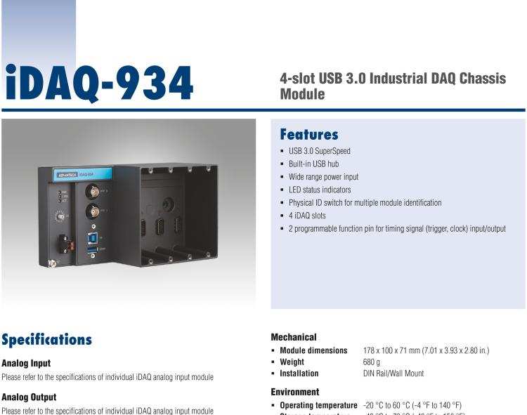 研华iDAQ-934 4插槽USB 3.0工业DAQ机箱