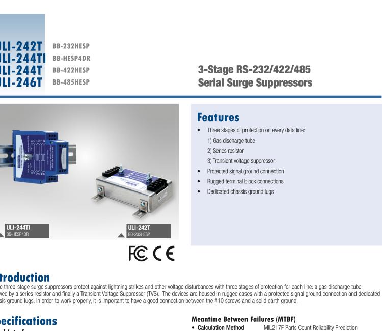 研华BB-485HESP ULI-246T RS-485 浪涌保护器