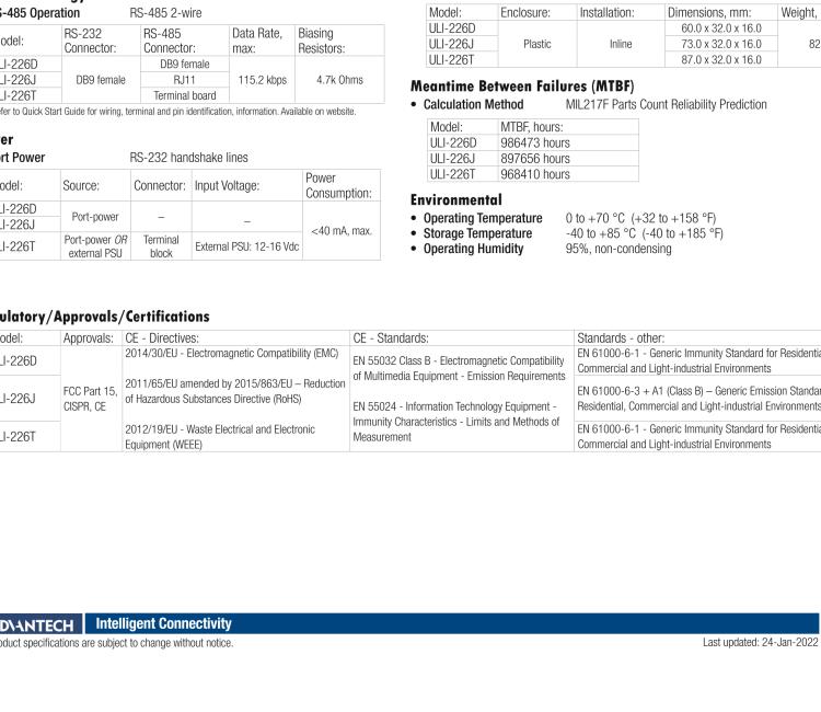 研华BB-485SD9TB ULI-226T 端口供电的 RS-232 至 TB RS-485 转换器