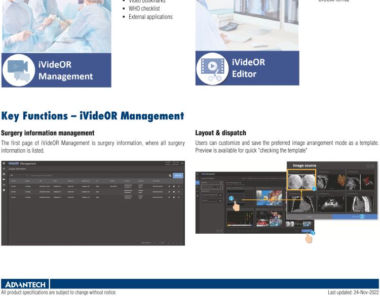 研华iVideOR iVideOR is a future-proof platform to transform surgical imaging workflows.