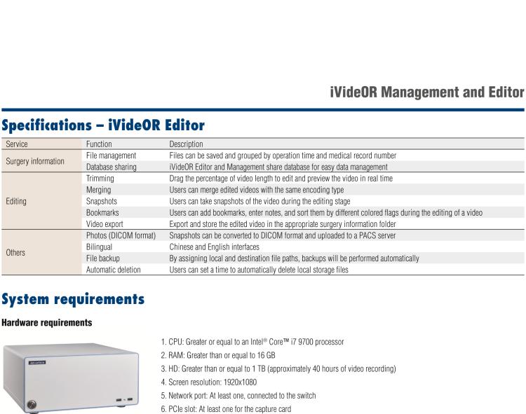 研华iVideOR iVideOR is a future-proof platform to transform surgical imaging workflows.